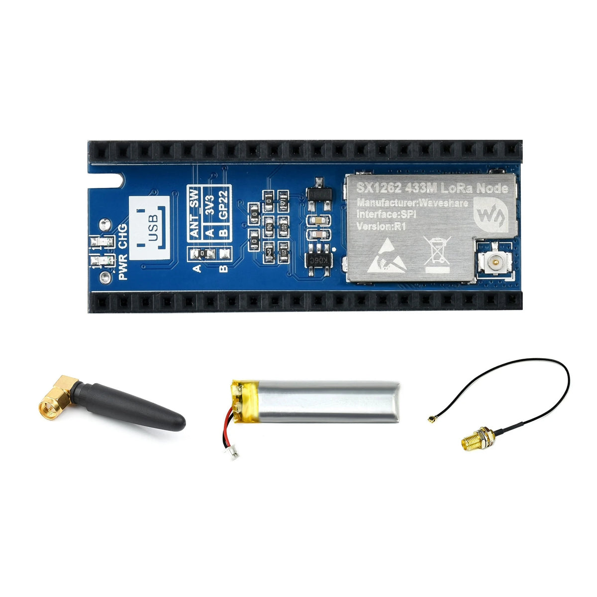 SX1262 LoRa Node Module Raspberry Pi Pico LoRaWAN Choice Of Frequency Band SX1262 LoRa Node Module