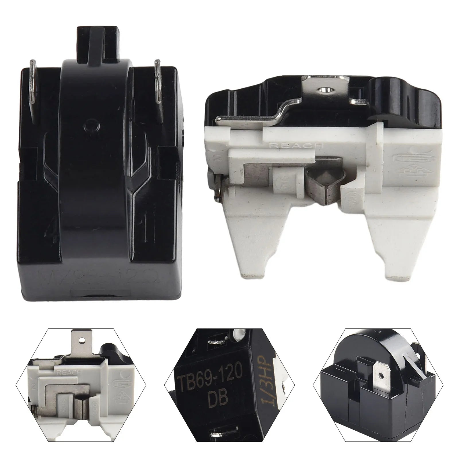 Starting Relay Refrigerator PTC Starter Relay Replacement 1/2/3/4Pins 12ohm Compressor Overload Protector