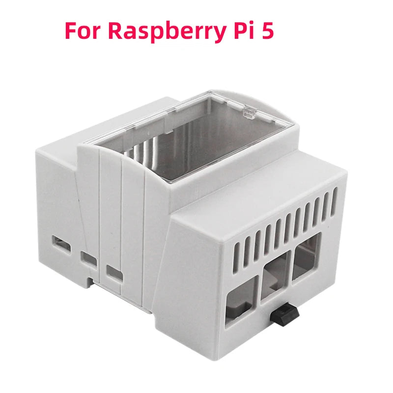 Raspberry Pi 5 4 3 ABS Case Electrical Box DIN Rail Modular Shell Optional Alumium Heatsink Cooling Fan for Pi 4 /3B+ /3B