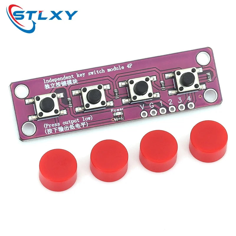 Stlxy Four Touch Switch Button Module Suitable for Single-chip Microcontroller ARM Raspberry-Pi Arduino Development