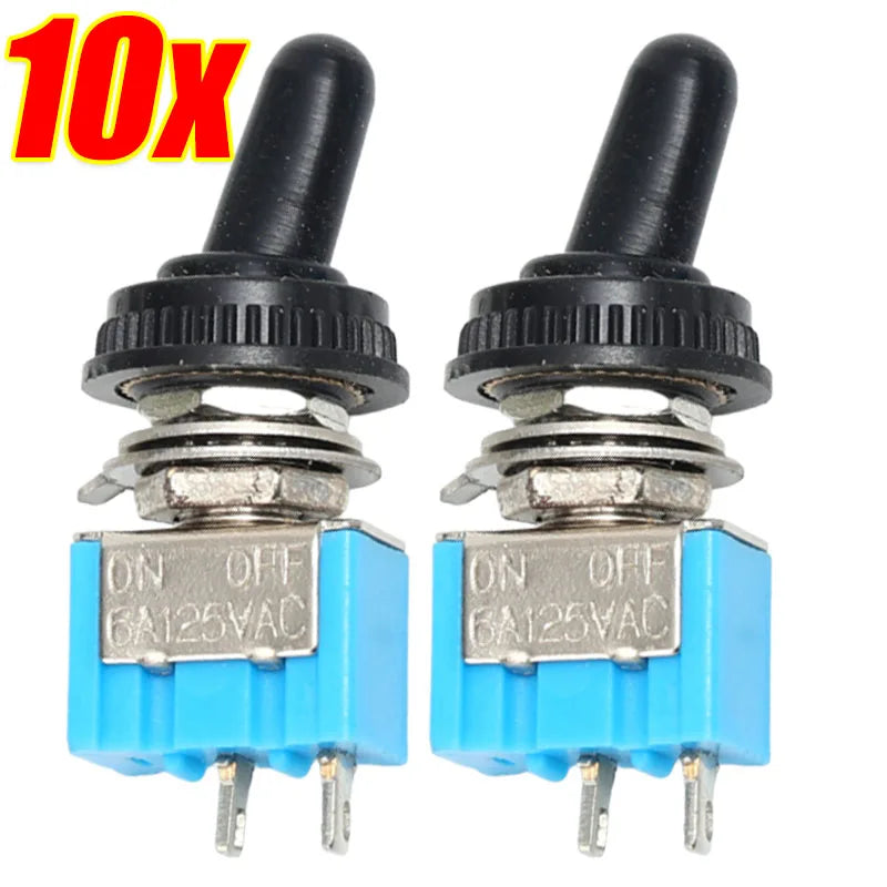 1-10PCS MT-S101 2-Pin 2-Position Miniature Toggle Switch Blue Micro Toggle Switch Tool Motorcycle Boat Supplies Accessories