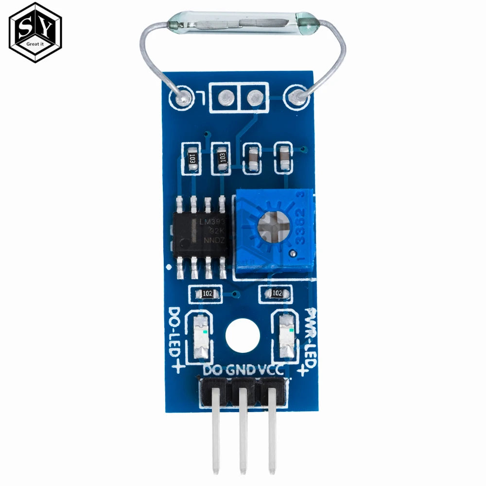1PCS/5PCS  G123-08 LM393 Reed Sensor Module Magnetron Module Reed Switch Magnetic Switch for arduino Diy Kit