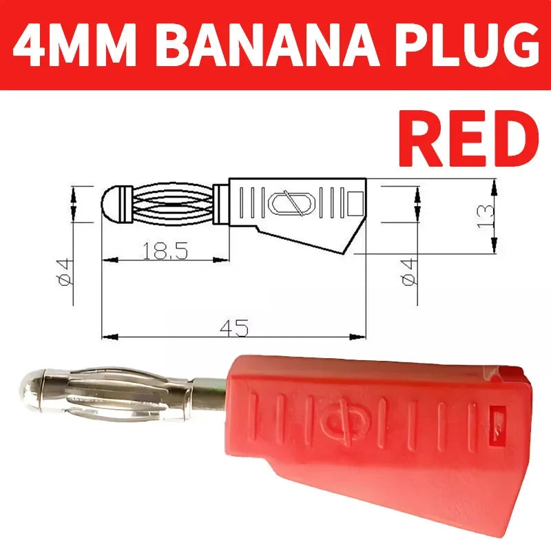 4mm 90 Degree Stackable Banana Plug, Solderless Side Entry Connector for Multimeter Test Leads, Audio Equipment and Power Supply
