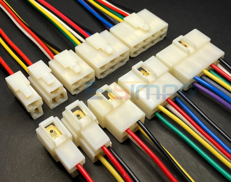 6.3mm Sedan Cable Connector 1P 2P 3P 4P 6P 8-9P Electric Motorcycle Harness Male and Female Plug Car Butt Joint Wire Length 15CM