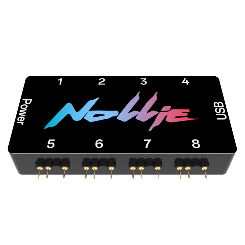 Nollie SignalRGB OpenRGB Universal 5V 3PIN ARGB Controller 8 Way Addressable ARGB Splitter HUB For Computer Case Fan Light Strip