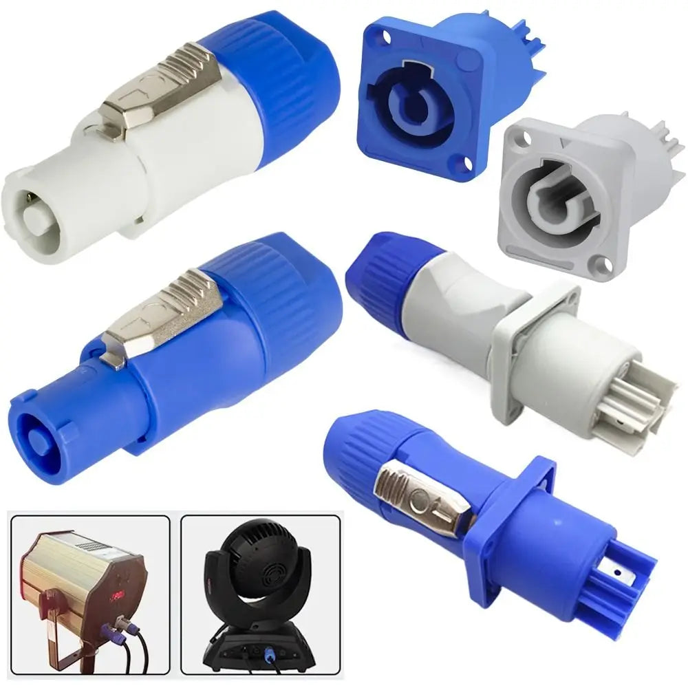 20A Powercon Connector 250V Blue White NAC3FCA NAC3FCB AC Male Plug 3 PIN Socket Stage Light LED Power Cable Plug