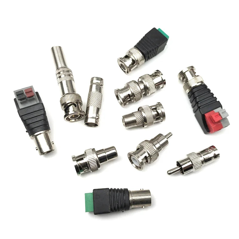 10pcs BNC RCA Male Female to BNC RCA male Female Adapter Plug Coax Cable Video audio wire Converter Connector for CCTV Camera