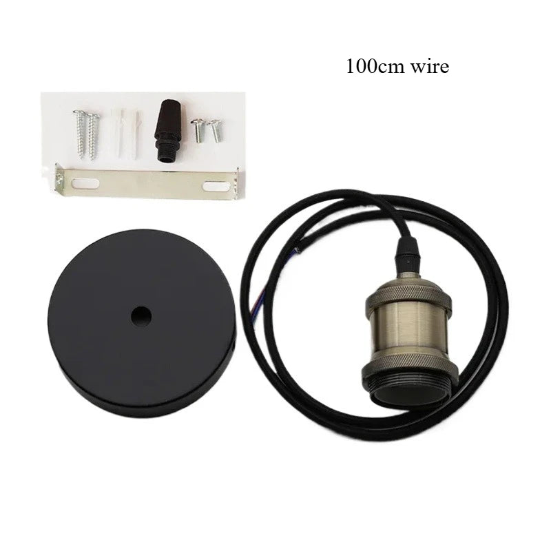 Vintage Edison Pendant CFL LED Filament E27 E26 Edison Screw Light Socket Light Industrial Retro Bulb Lamp Base Aluminum Holder