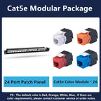 24 Port 19 inch RJ45 Patch Panel Frame Ethernet Rack Keystone Jack Coupler Cat5e Cat6 Cat6A Cat7 Network Cabinet Cable Internet
