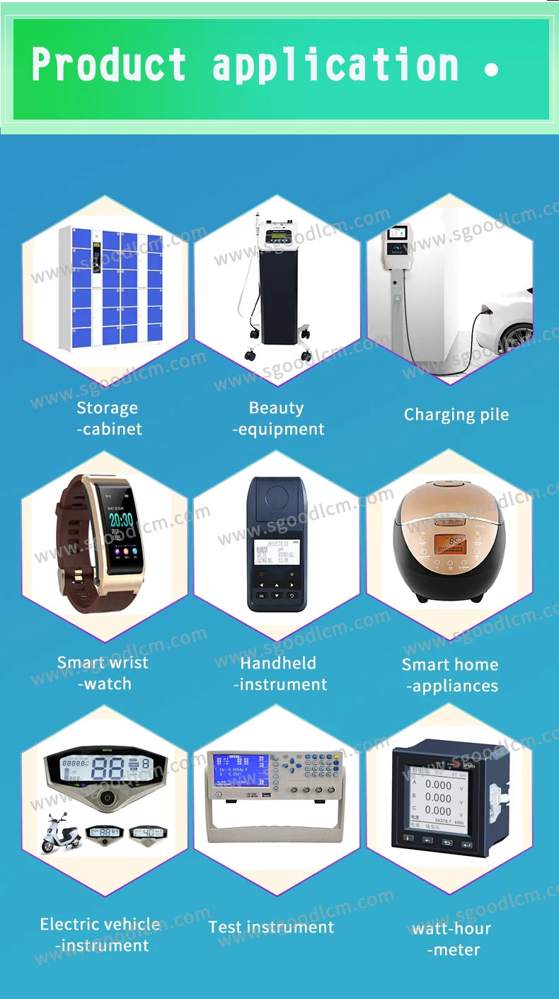 LCD Screen for Electric Motorcycle Segment Display GW004 HTN Positive 4.5V LCD 7 Monochrome Custom Segment LCD Display