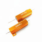 RX24 100W 50W Watt Power Metal Shell Aluminium Gold Resistor 1R 2R 3R 4R 5R 6R 8R 10R 15R 20R 30R 40R 100R 200R 220R Resistance