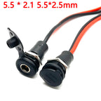1/3PCS DC 5.5*2.1/5.5*2.5 Power Cable Wire Connector 5521 5525 Charger High Current DC Power Plug Female Socket About 20CM