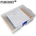 2600Pcs 130Values 1/6W＝1/8W 0.125W 1% Metal Film Resistors Assorted Pack Kit Set Lot Resistors Assortment Kits Fixed Capacitors