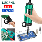 LUXIANZI 220V 50Hz Electric Suction Gun Vacuum Solder Sucker Tin Soldering Iron Desolder Pump Repair Welding Tools with Nozzle