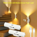 Smart RGB Double-head Wall Light Motion Sensor Magnetic Night Light Rechargeable Spotlight for Bedroom Closet Garden Room Decor