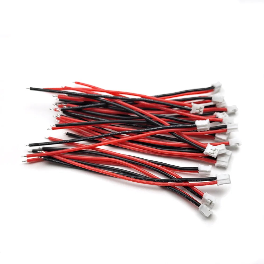 5/10/20 Sets JST PH 2.0mm 2-Pin Connector Kit, 22AWG 10cm Silicone Wire with Micro Female Plug & Straight Male Wafer Pin