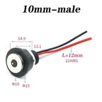 10mm 2A Magnetic Circular PogoPin Connector  Male Female Metal Spring Loaded 1 Pin DC Power Charger 22AWG Wire M12 Threaded