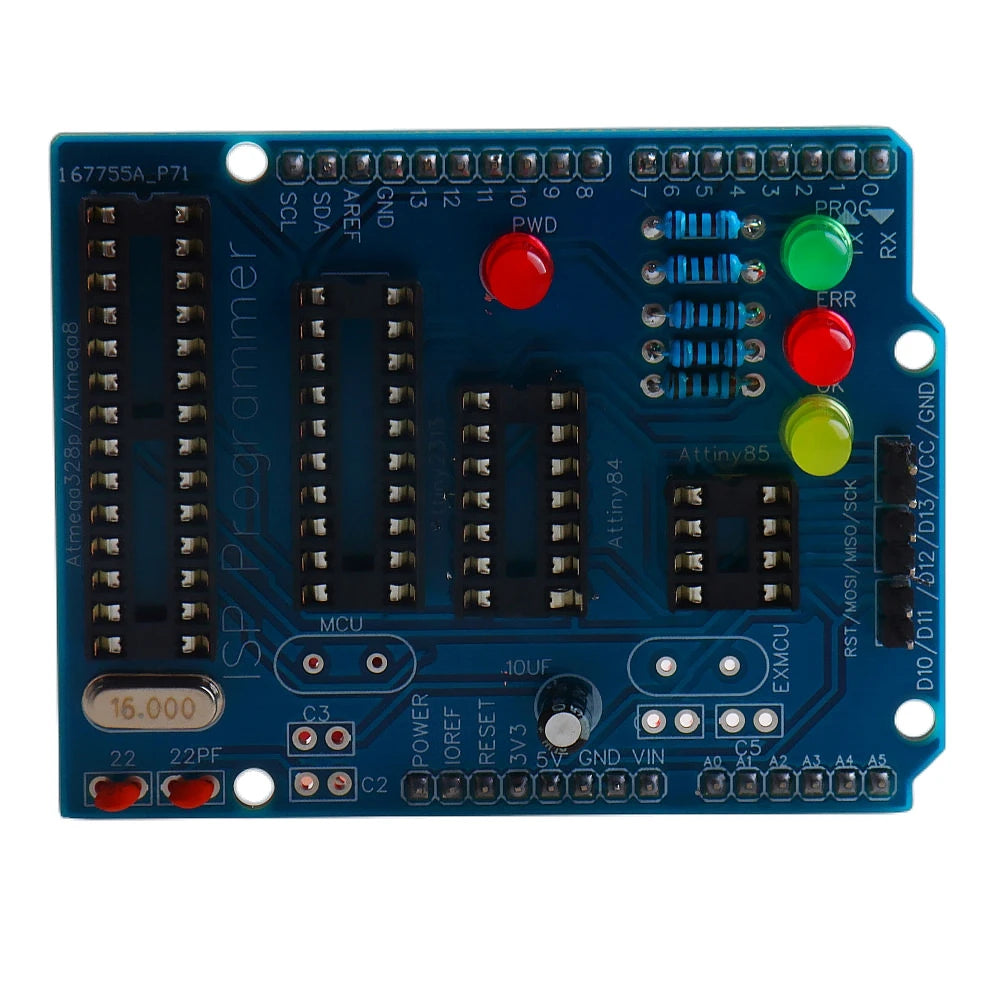 ATtiny13A  ATtiny84 ATtiny85 ATtiny2313 ATMEGA328P AVR ISP Programming Board Soldering Kit for Arduino Uno R3