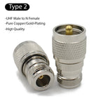 PL259 SO239 UHF Jack to N Type Plug Male / Female Coaxial Connector RF Radio Coax Adapter Kit Straight Low Loss Converter Copper