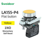 XB4 Button Switch Momentary Self Reset Flat High Head 22mm Power Push Button Switch with Light XB4-BA42 BA31 BA51 10A NC/NO Red