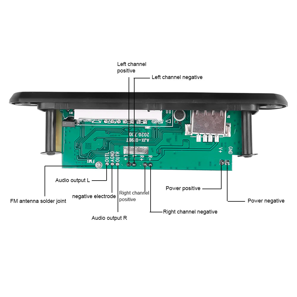 50W Amplifier MP3 Decoder Board DC 6V 18V Bluetooth 5.0 Car MP3 Player USB Recording Module FM AUX Radio For Speaker Handsfree