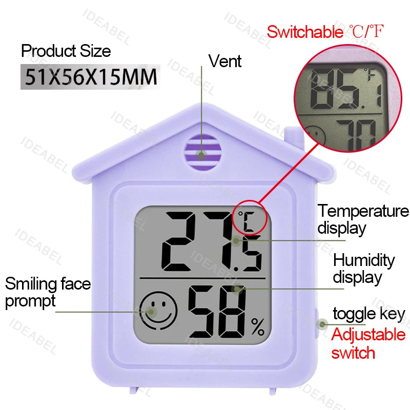Electronic Temperature Humidity Meter Sensor Gauge Weather Station For Home ﻿LCD Digital Thermometer Hygrometer Indoor Room
