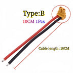Amass XT30 Male Female Connector, XT30ULW-F Plug XT30U-M R/A 16AWG Silicone Cable Elbow Battery Charging Cable for RC Quadcopter