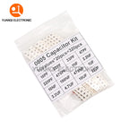 320PCS 720PCS 0603 0805 1206 SMD Capacitor Assorted Kit 16/36/50Values 1PF - 10UF Capacitance Set 100NF 0.1UF 1UF 2.2UF 4.7UF