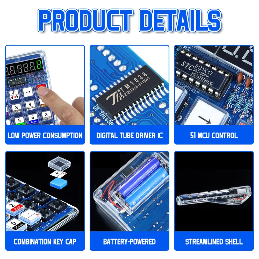 DIY Electronic Kit LED Digital Tube Calculators Resistance Conversion 51 Microcontroller Control DIY Soldering Projects
