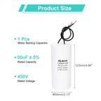 1/2Pcs CBB60 Running Capacitor 3-100uF 450V 2 Wire Electric Air Compressor Motor Run Starting Capacitor for Washing Machine