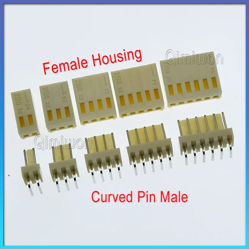 40 sets KF2510 Connector 2.54mm Pitch 2P-6Pin Straight/Curved Male Female Socket Housing Plug Pin Header Crimp Terminals KF-2510
