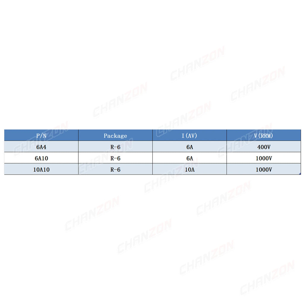 100% Original Genuine 20 Pcs 6A4 6A10 10A10 R-6 6A 10A 400V 1000V Electronic High Power Axial Silicon Rectifier Diode