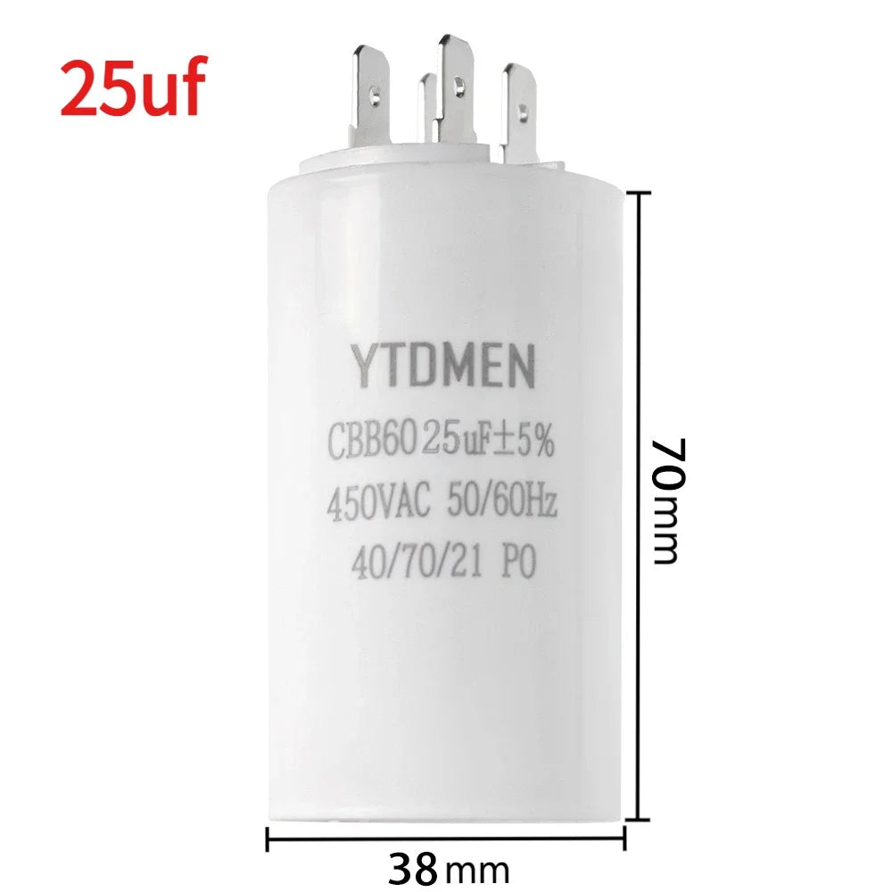 1PCS 450VAC CBB60 Motor Run Capacitors 4pin Dual Insert Starting Capacitor 4UF-60UF for Air Compressor Water Pump 6UF 10UF 50UF