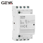 GEYA Din Rail Automatic Modular Household Contactor AC230V 4P 25A 4NO 2NO2NC 3NO1NC 50/60Hz