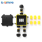 IP68 Y-Shape Underwater Waterproof  3Way 1IN2OUT 4-14mm Power Cord External LED Outdoor Light Lamp Wire Junction Box Connector