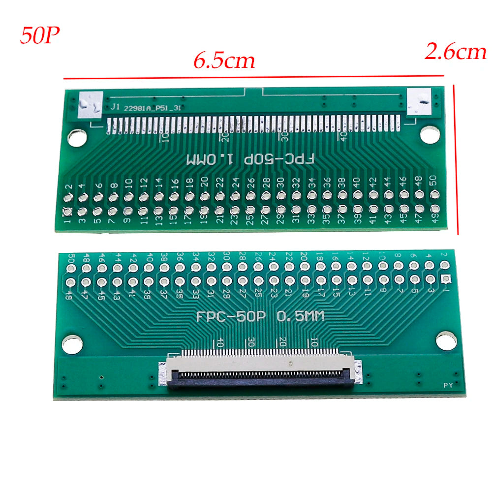FPC FFC Flexible Cable Adapter Board 0.5mm Pitch Connector SMT to 2.54mm 16P/18P/20P/22P/24P/26P/30P/36P/40P/45P/50P/56P/60P/80P