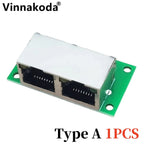 RJ45 Network Adapter Board RJ45 Double Light Female Socket Turn 2.54 Pitch Test Board RJ45 Network Port