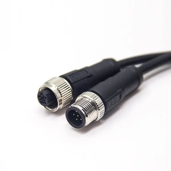 M12 Female 6Pin Connector C Code To Male Cable Crodset 0.5M AWG24