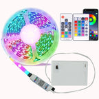 DC 5V 5050 RGB Strip LED Light Battery Powed Waterproof Ribbon Tape Stable Led Strips Indoor Outdoor Decoration Remote Control