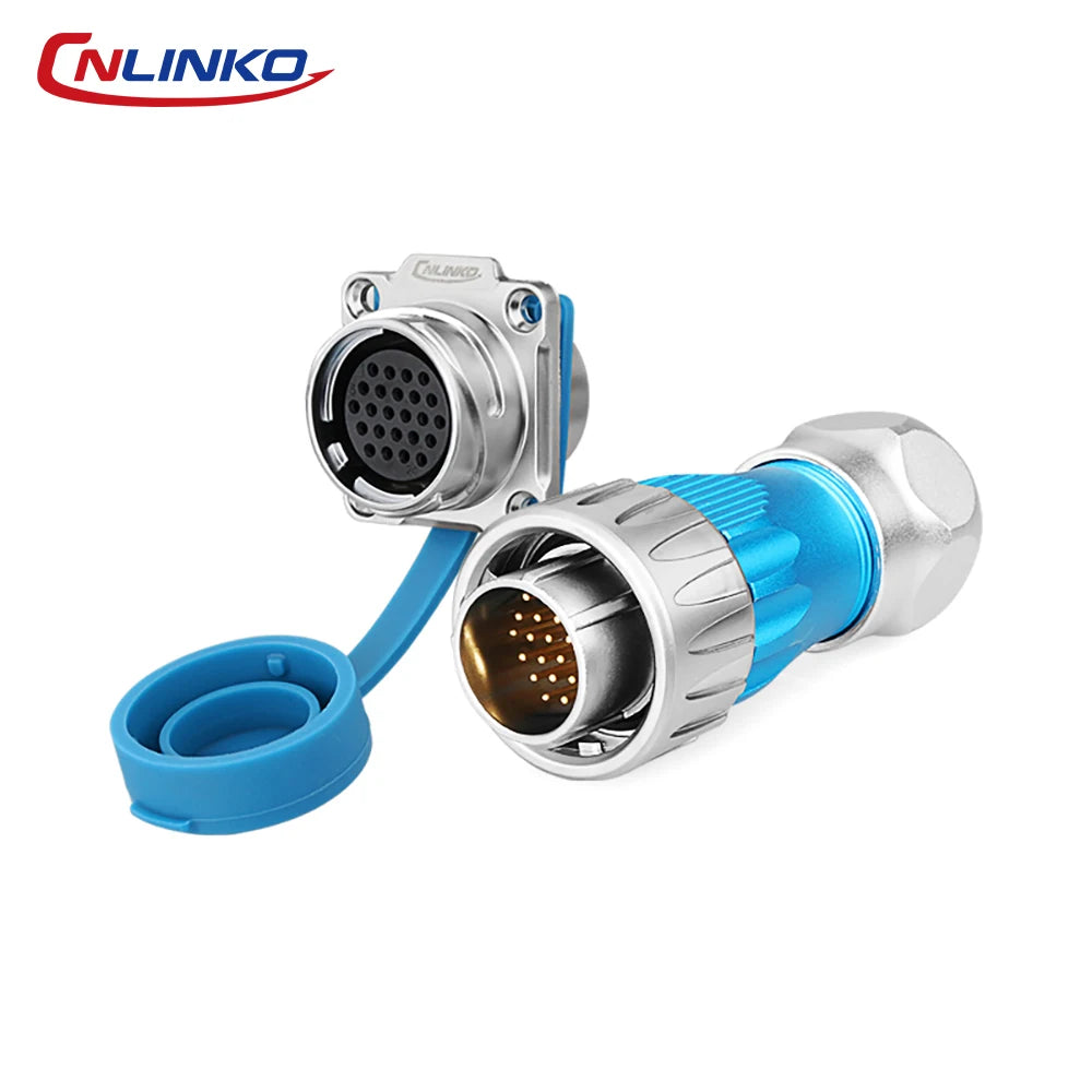 CNLINKO M24 Waterproof Circular Aviation Connector GEN3 10/12/19/24P Metal Shell Male/Female for Industrial & Medical Equipment