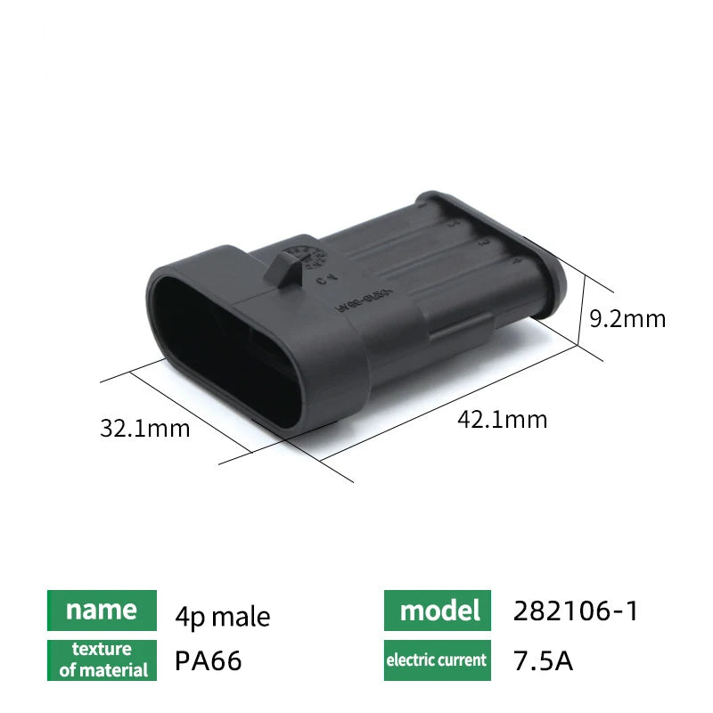2Pin 1.5 AMP Series Waterproof Car Connector DJ7041-1.5-11/21 282080-1 Docking Terminal Plug Socket Kit Automotive Marine