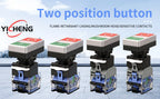 10Pcs 22MM Momentary Double Head Push Button with Signal Lamp On/Off Start/Stop,LED Light 12V 24V 110V 220V 380V optional