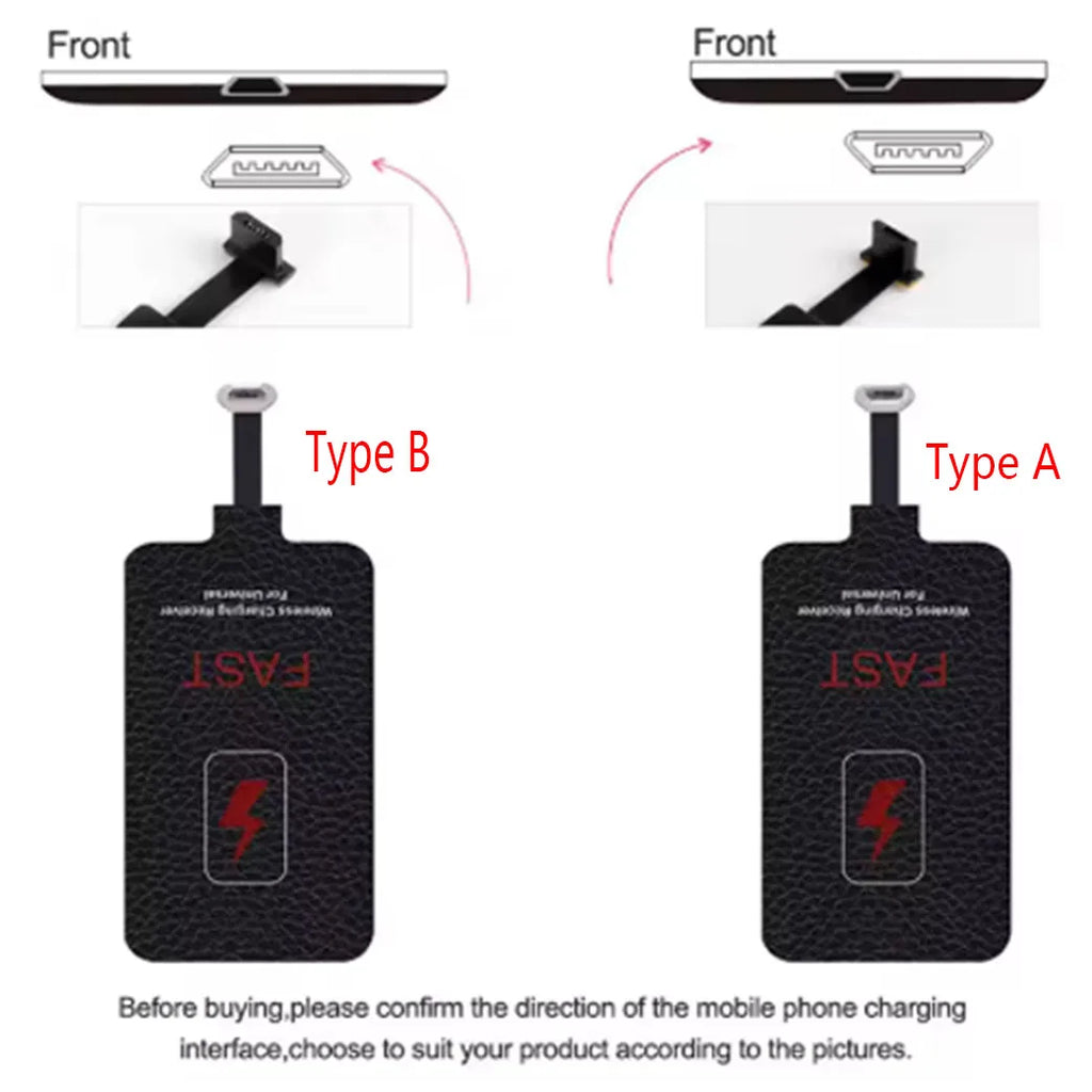 Max 10W 5V 2A Wireless Charging Receiver Coil Universal Type-C Micro USB for iPhone 5 6 7 Samsung A53 5G Xiaomi