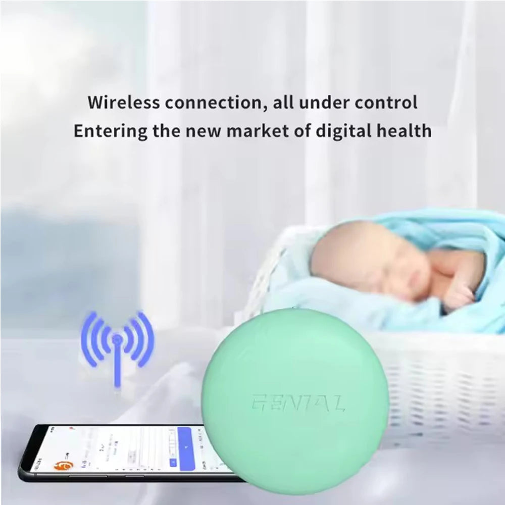 Wireless Bluetooth Digital Thermometer – Medical-Grade Accuracy, 24/7 Continuous Monitoring with App Alerts, Skin-Friendly Wearable Patch for Babies, Elderly & Postoperative Care