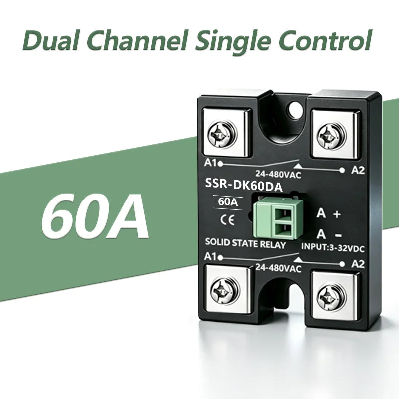 Solid State Relay SSR 10A 25A 40A DC To AC Single Phase Dual Channel Single Control Or Dual Channel Dual Contro