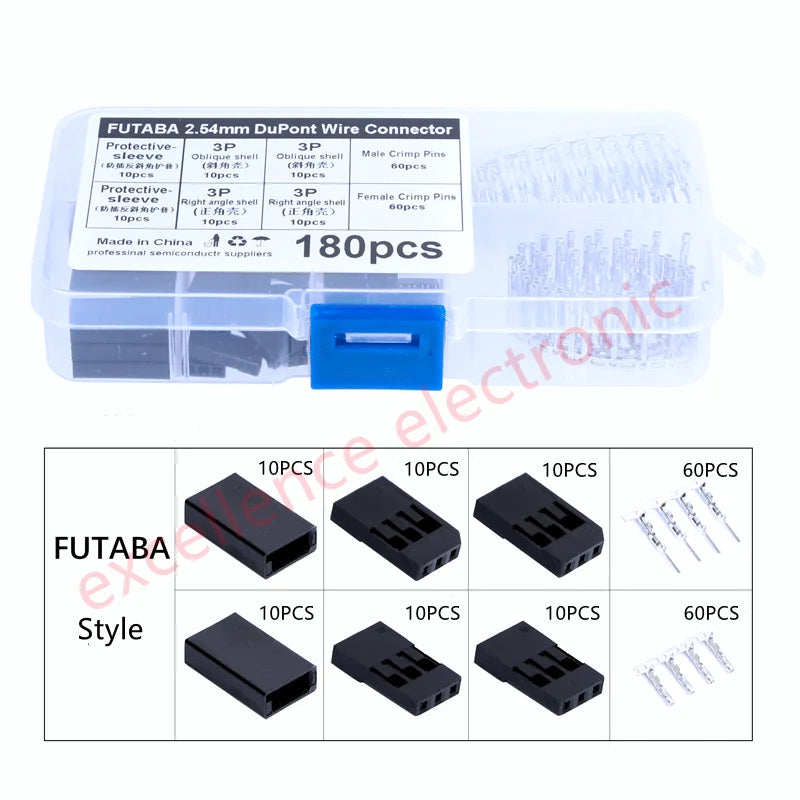 20Sets RC Servo Plug Male Female Connector Crimp Pin Kit,Compatible with Futaba JR Hitec Spektrum
