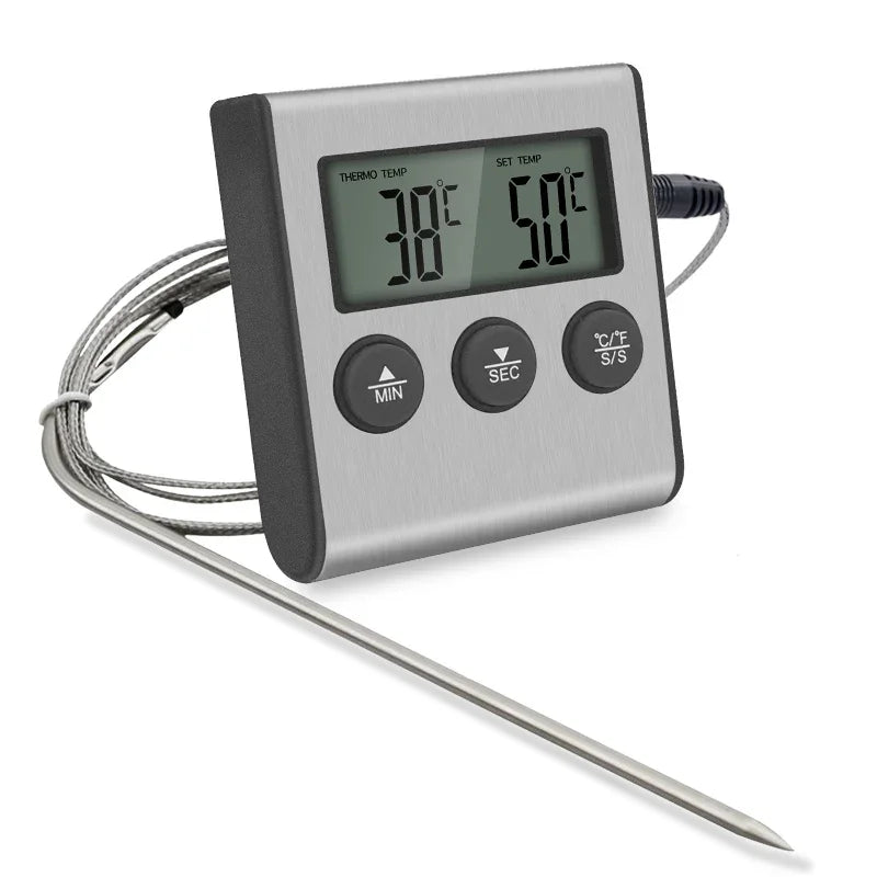 Tp700 Digital Remote Wireless Food Kitchen Oven Thermometer Probe For BBQ Grill  Oven Meat Timer  Temperature  Manually Set