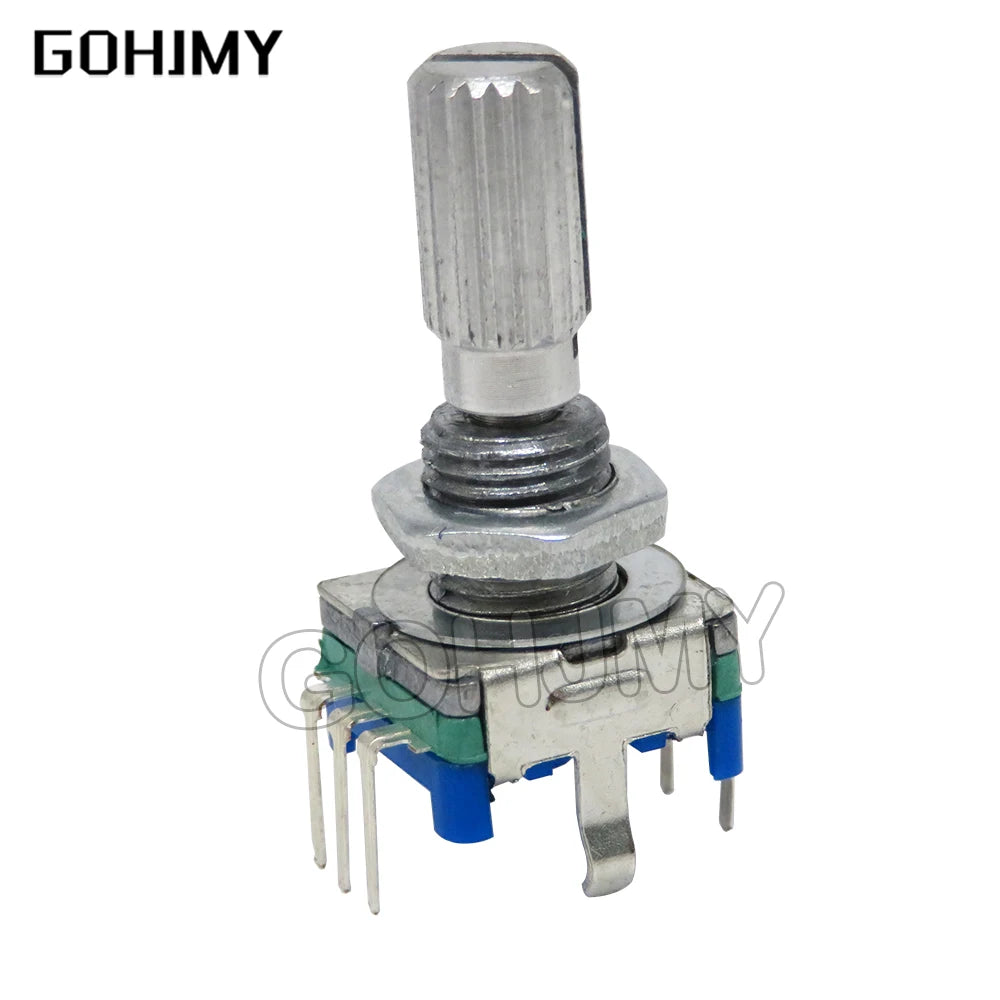 5PCS Half / Plum axis rotary encoder, handle length 15mm/20mm code switch EC11 digital potentiometer with switch 5Pin 3PIN