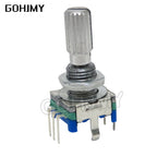 5PCS Half / Plum axis rotary encoder, handle length 15mm/20mm code switch EC11 digital potentiometer with switch 5Pin 3PIN