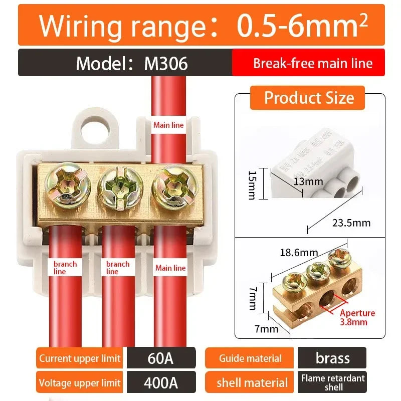 5/10PCS T-type High power branch terminal wire terminal Quick Junction Box Terminal Block Electric Cable CONNECTORS  copper